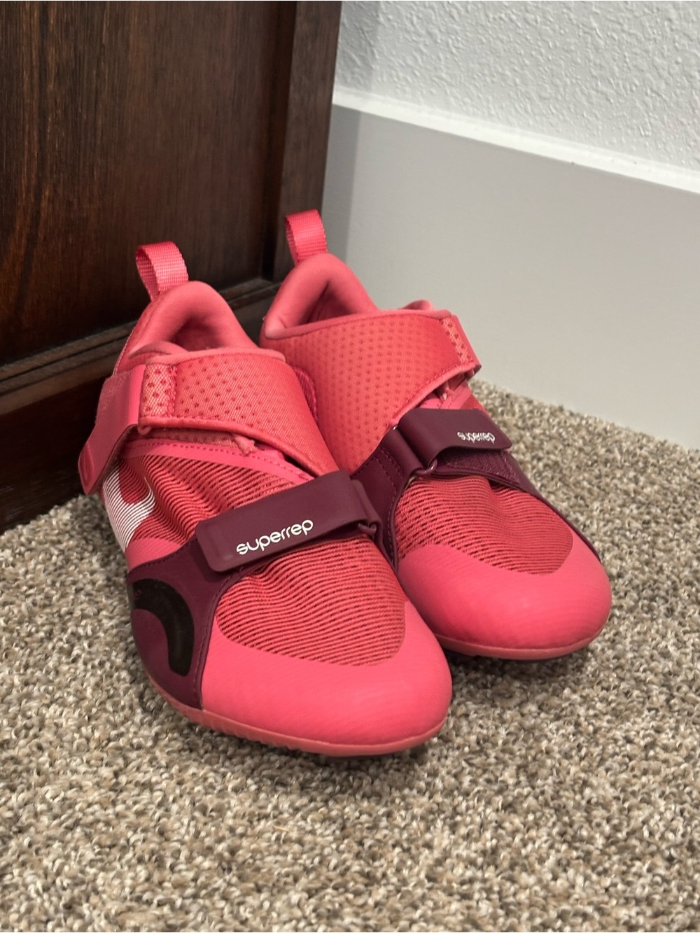 Nike Kids Pink and Maroon SuperRep Strap Sneakers